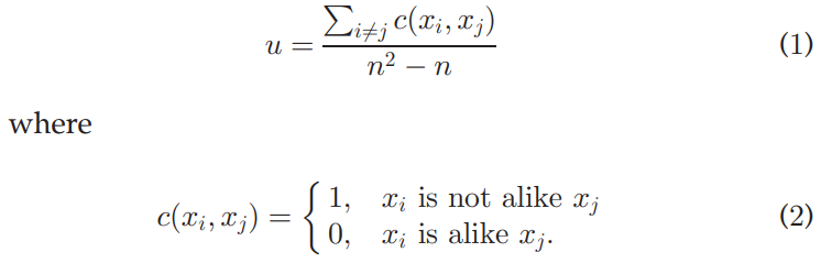 coefficient of unalikeability
